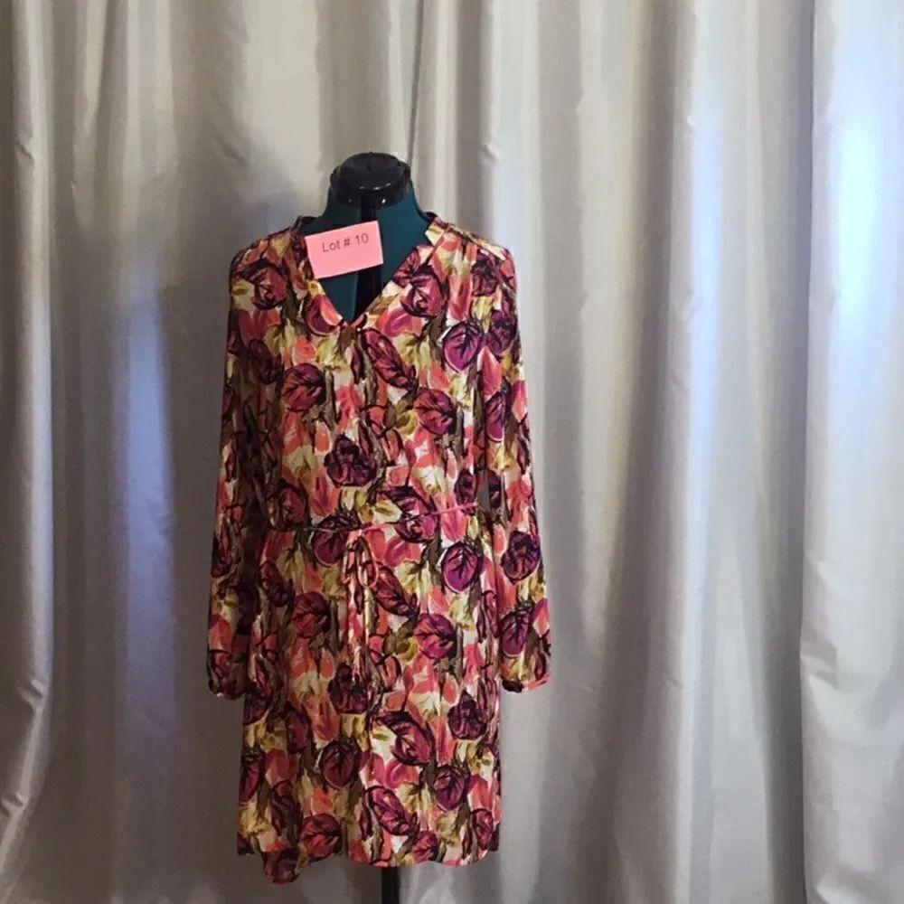 NWOT long sleeved lightweight dress in bold colors in size 12 by WORTHINGTON